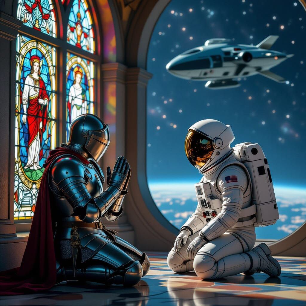 Medieval Knight and Astronaut: A Tale of Two Worlds