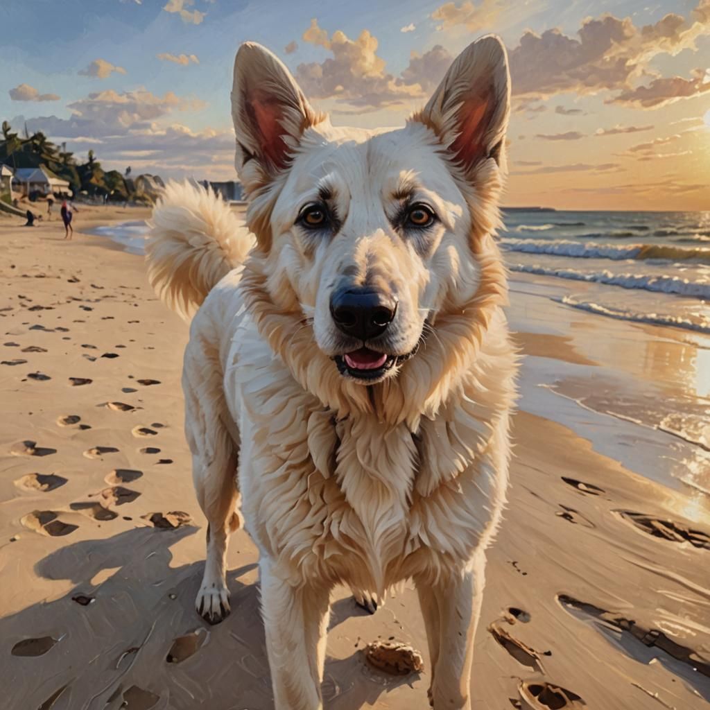 a white German Shepherd
