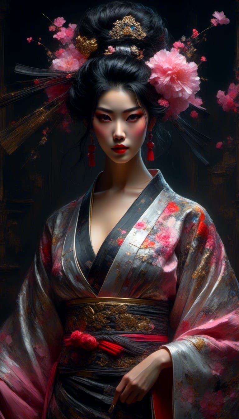 Geisha Ninja Princess in Rococo Style