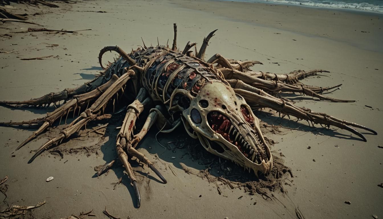 Hyperrealistic Carcass of a Lovecraftian Insectoid