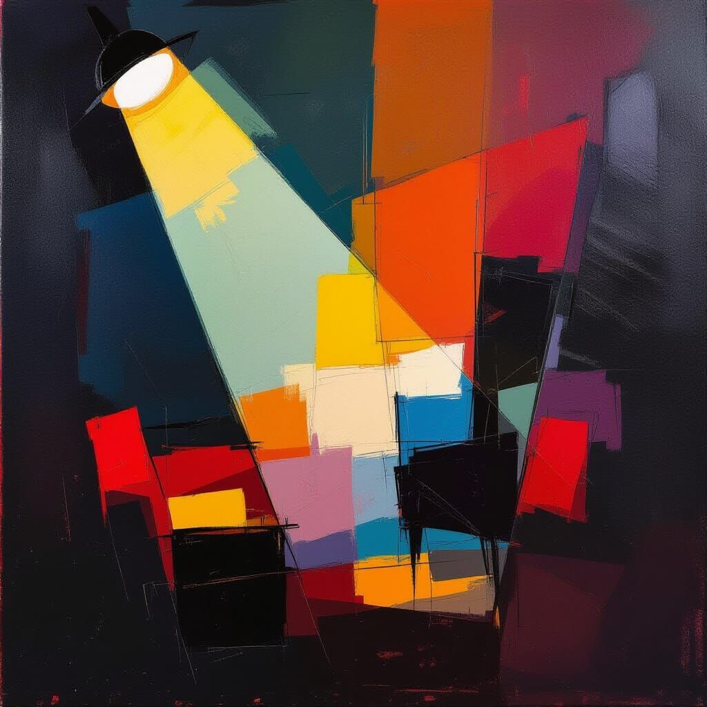 Emotional Abstract Art with Bold Brushstrokes and Geometric ...