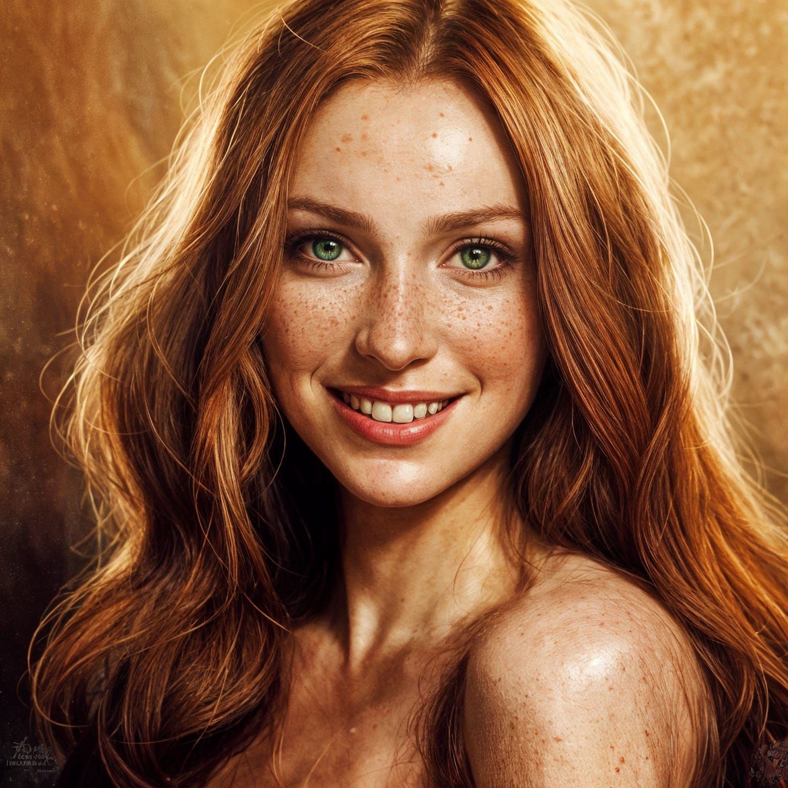 Radiant Lady in a Warm Oil Painting