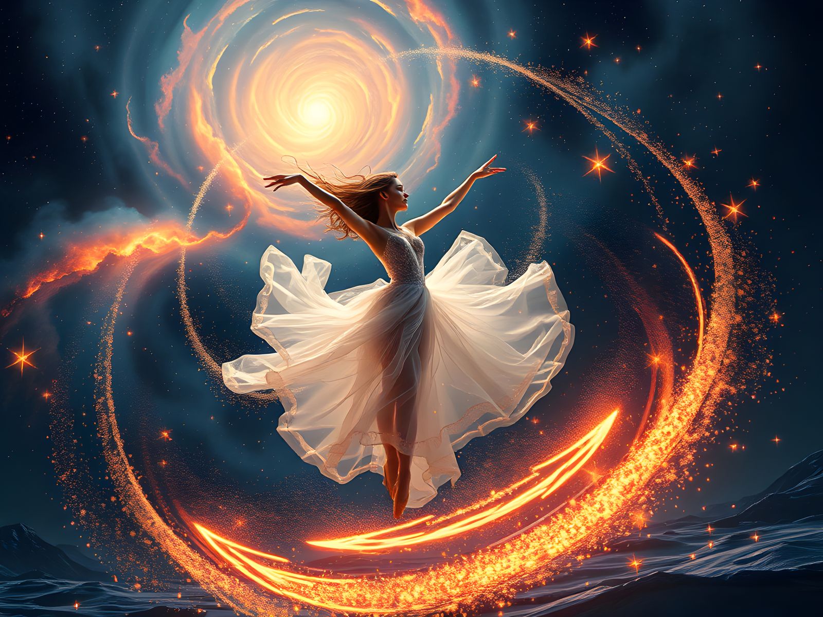 Cosmic Ballroom Dance of Unreal Beauty