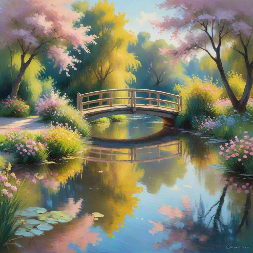 Idyllic Bridge Scene in Soft Focus