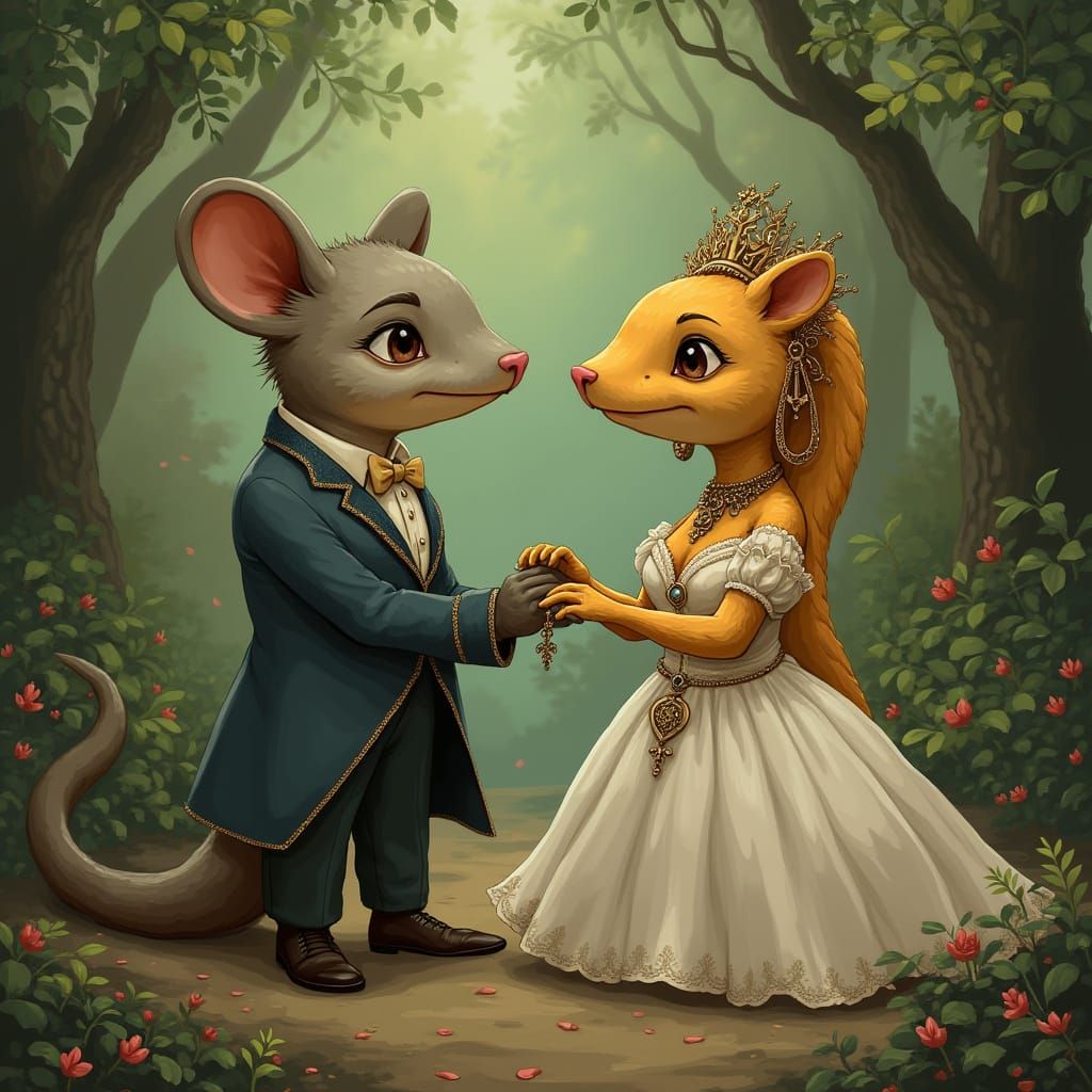 Mongoose and Snake Wedding in Lush Forest