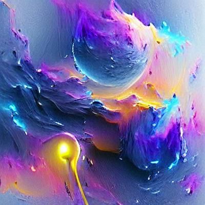 Colorful Nebula in Space as Holographic Art