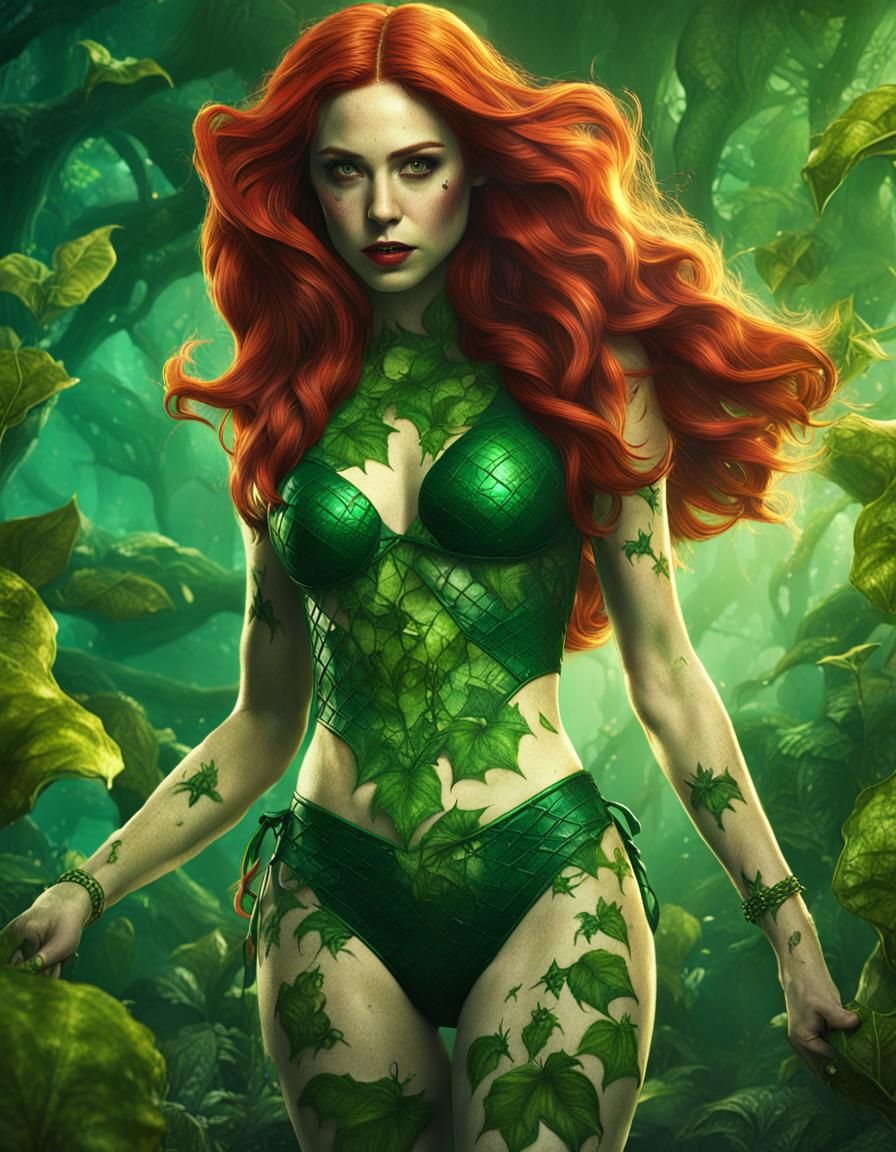 Karen Gillan as Poison Ivy: Detailed Matte Painting