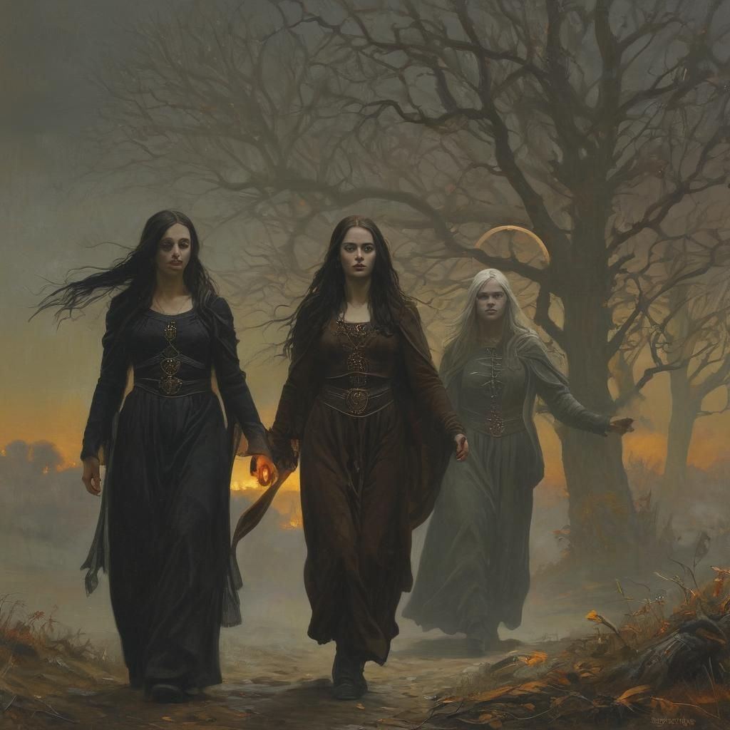 Samhain Festival: Celtic Spirits in Gouache Style