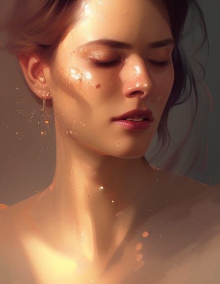 Crying Woman Portrait in Hyperrealistic Digital Art