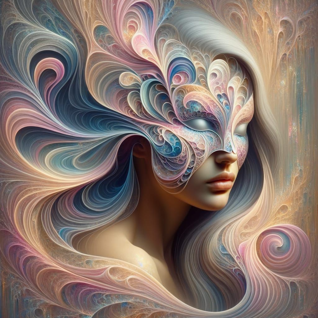 Ethereal Goddess in Art Nouveau Style