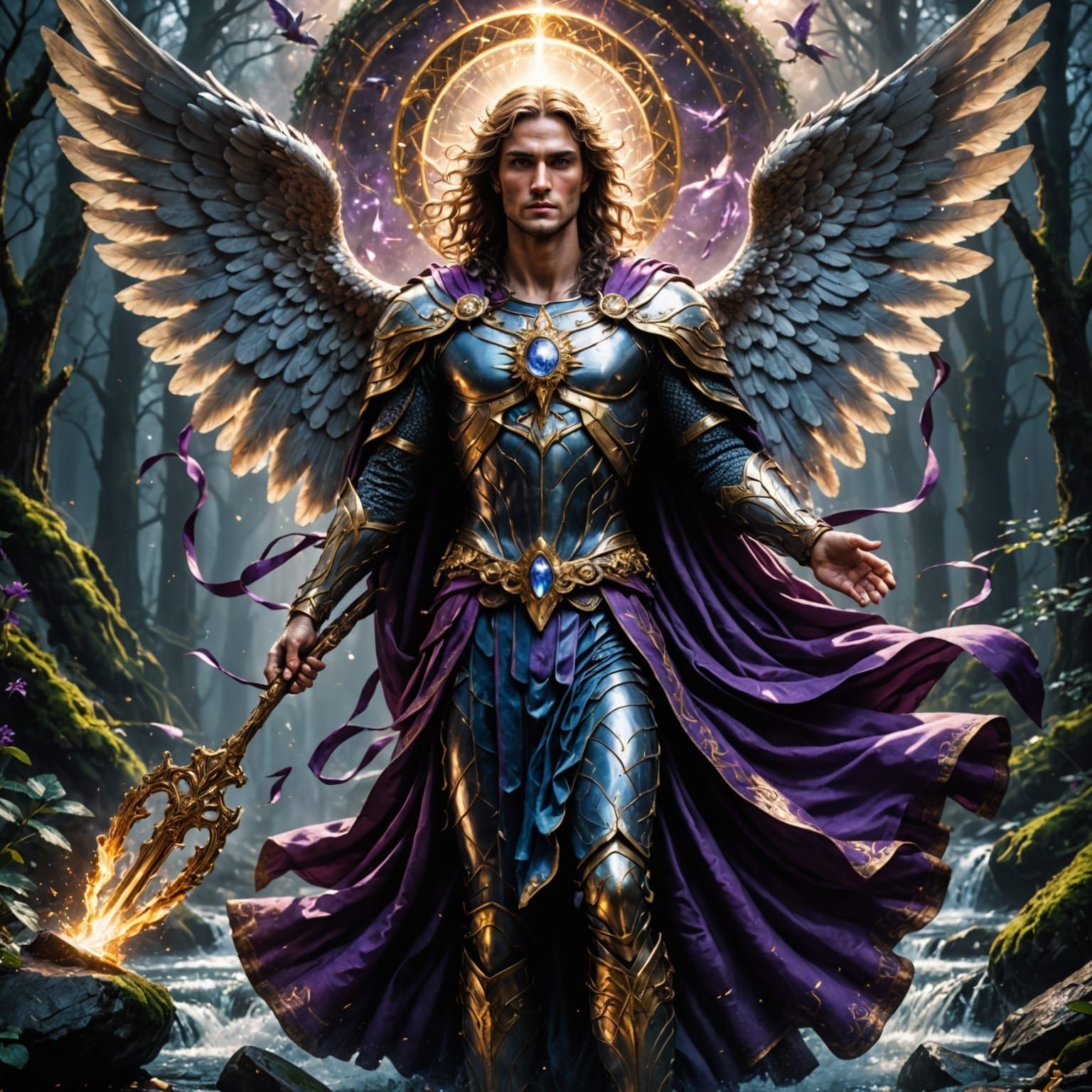 Archangel Zadkiel in Hyperrealistic HDR