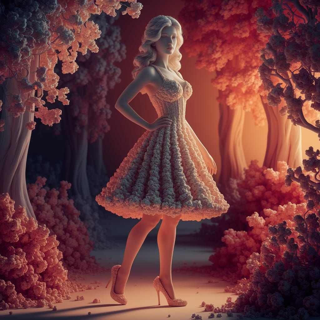 Popcorn Statue in Enchanted Forest: Matte Painting