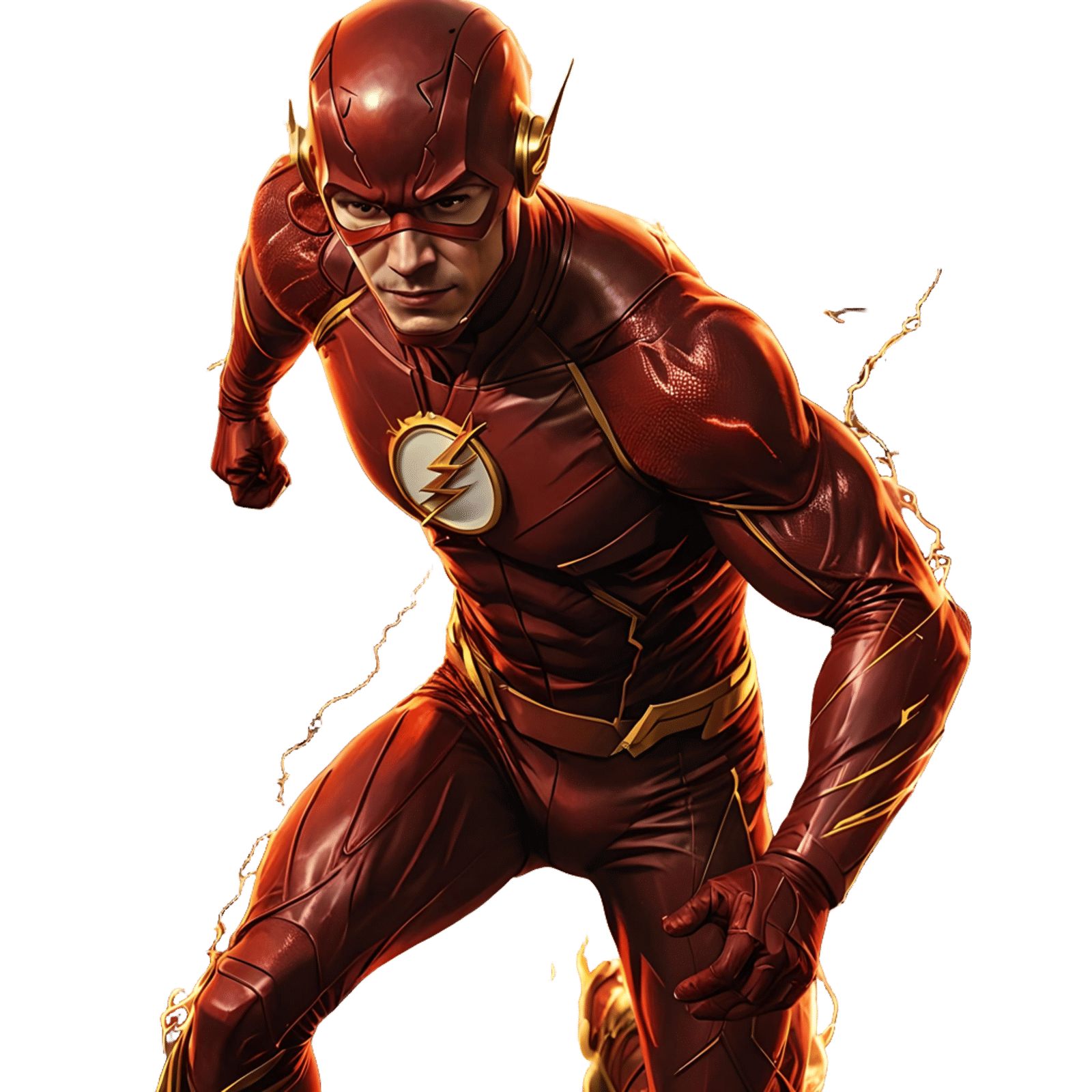 The Flash on Dark Street, Hyperrealistic Digital Art