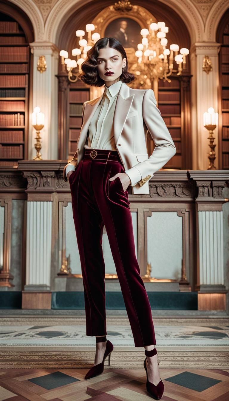 Dark Academia Fashion Editorial in Velvet and Cashmere