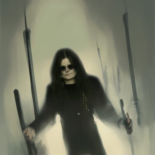 Sinister Ozzy Osbourne Portrait in Fantasy Art Style