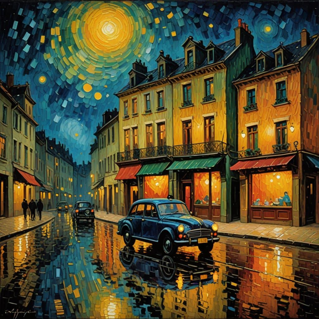 Vibrant Fantasy Casino Scene in Expressive Neo-Impressionist...