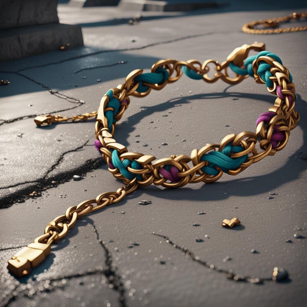 Broken Golden Friendship Bracelet: Fantasy Concept Art