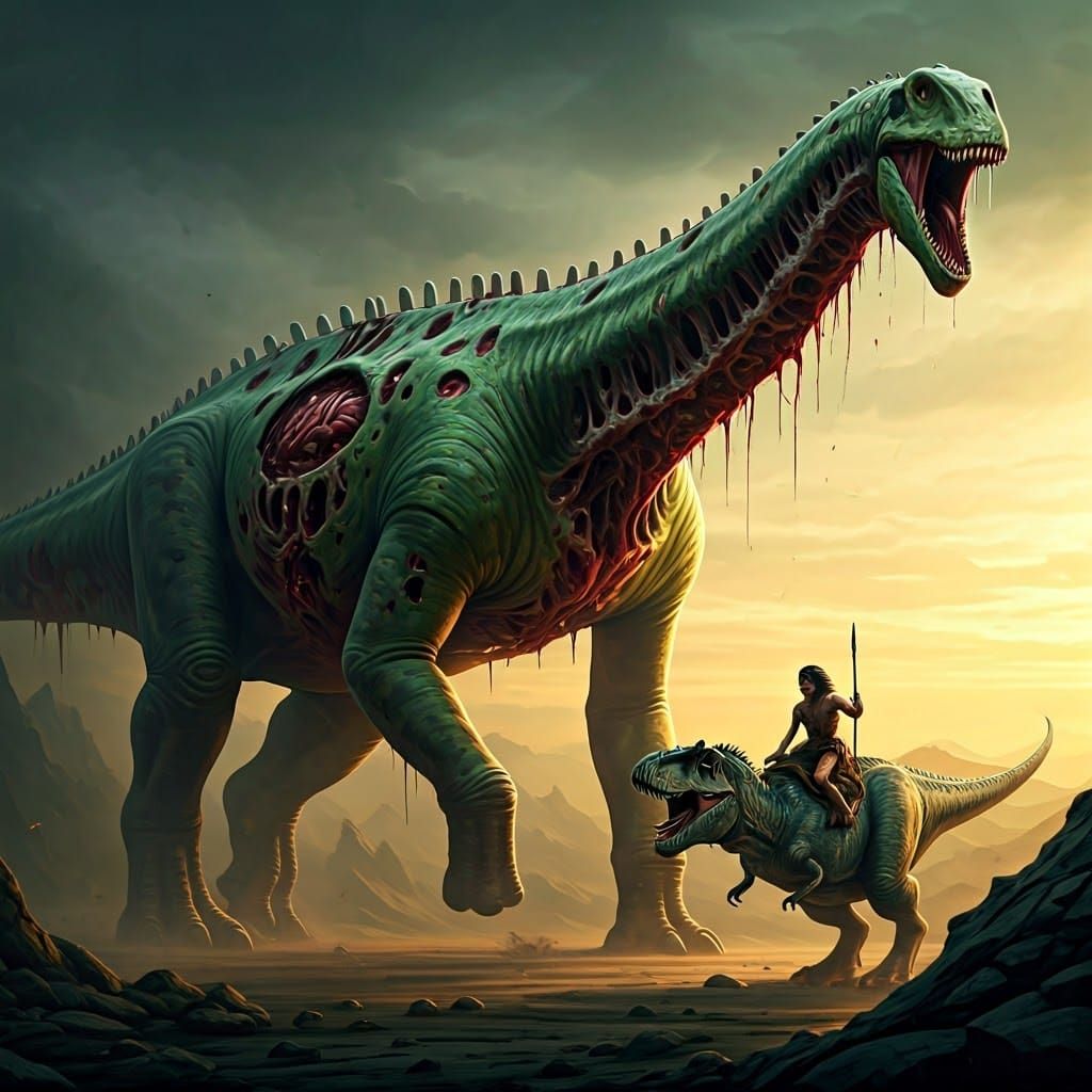 Colossal Undead Titanosaur Confrontation
