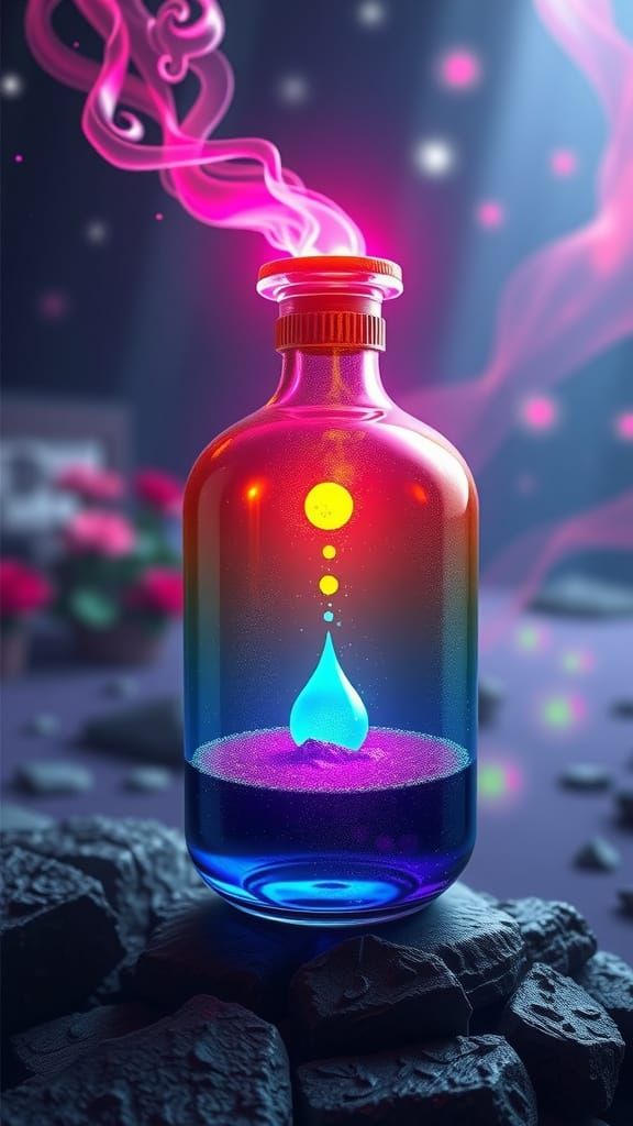 Rainbow Virtues Potion: Fantasy Concept Art