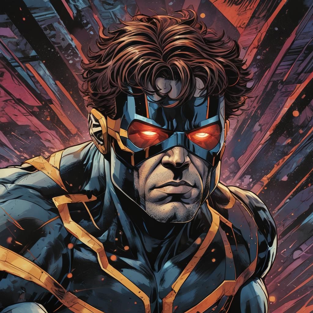 Cyclops X-Men Retro Comic Book Illustration
