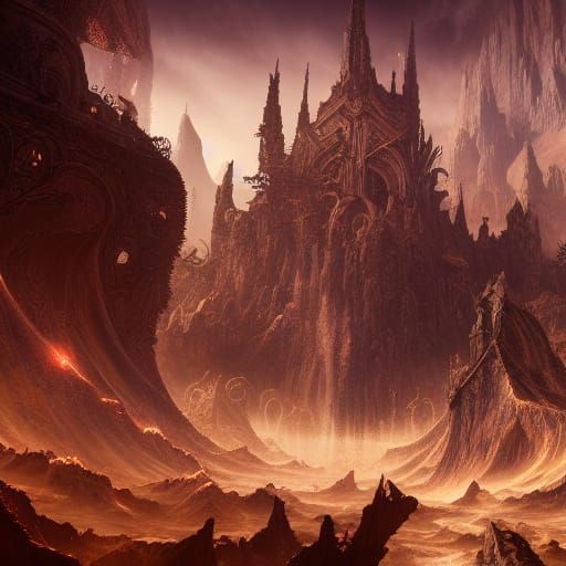 Fantastical Pandemonium: Detailed Matte Painting