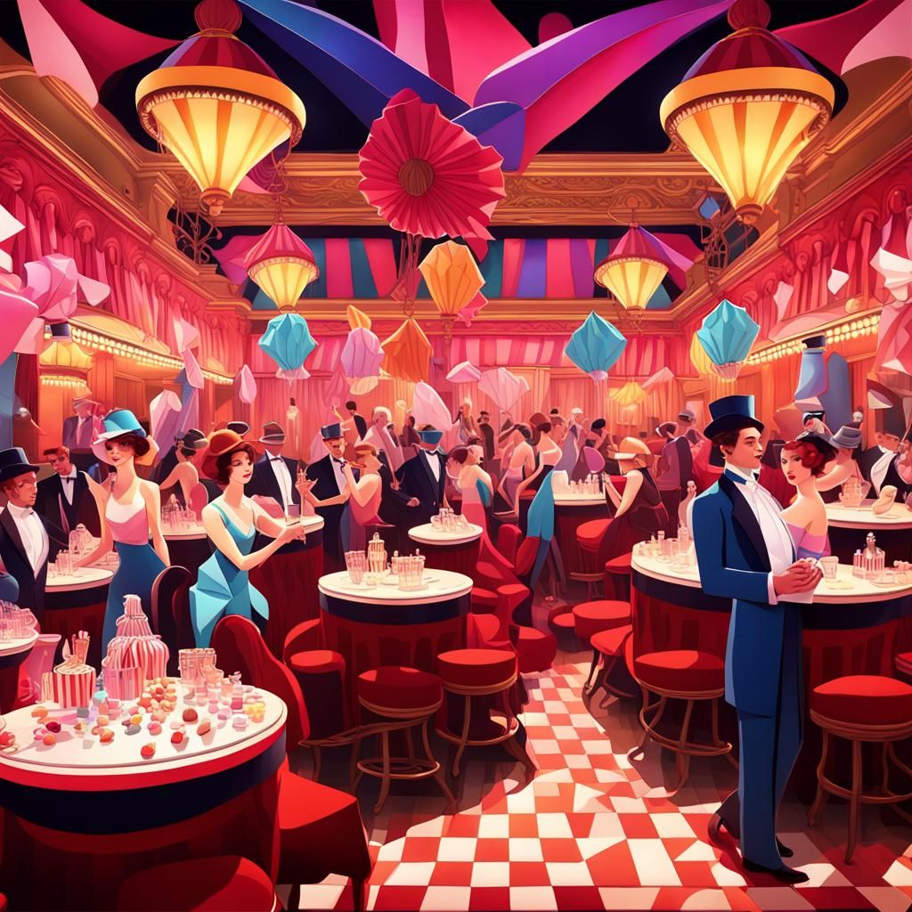 1910 French nightclub, Candy art style