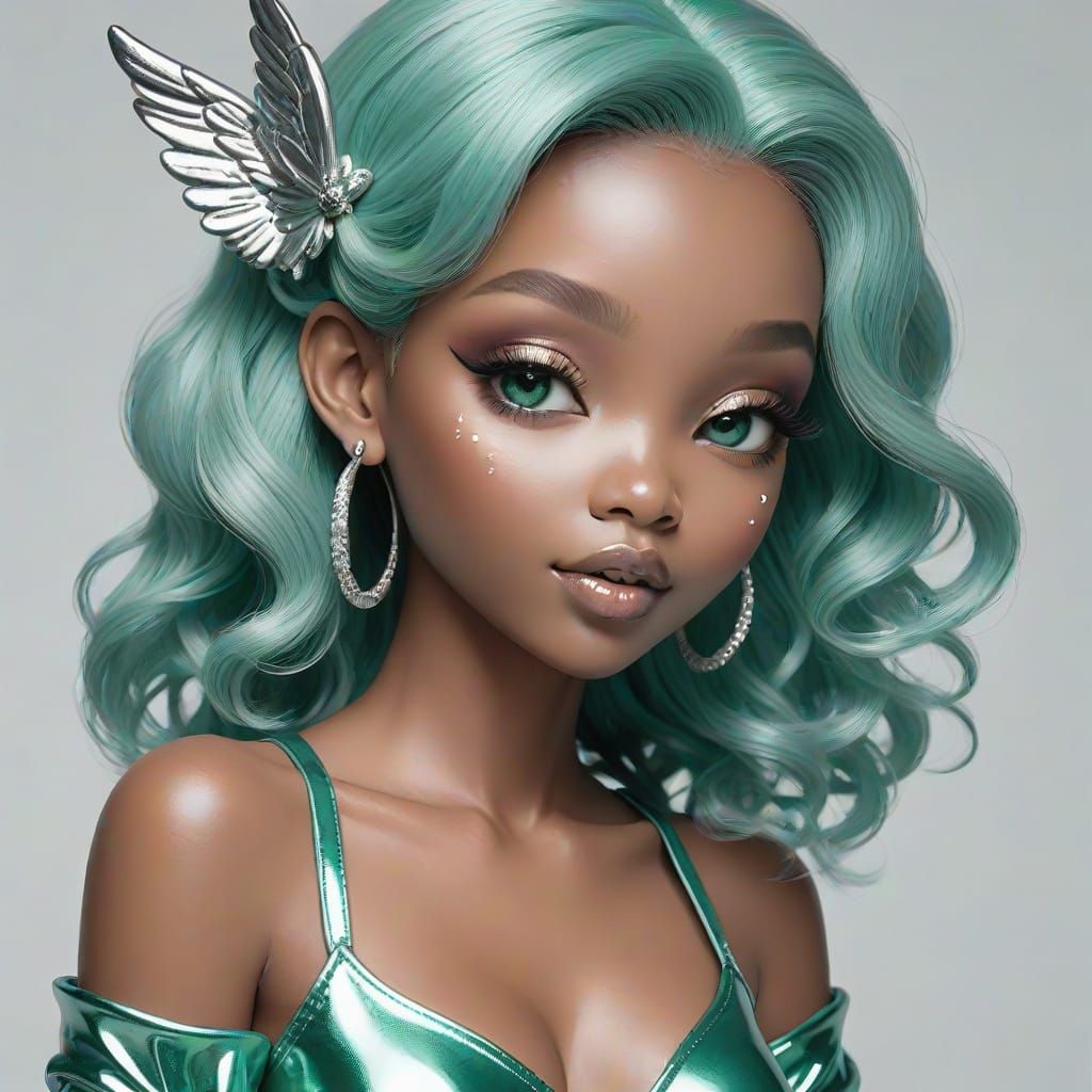 Mythical Goddess of Love in Faded Chrome