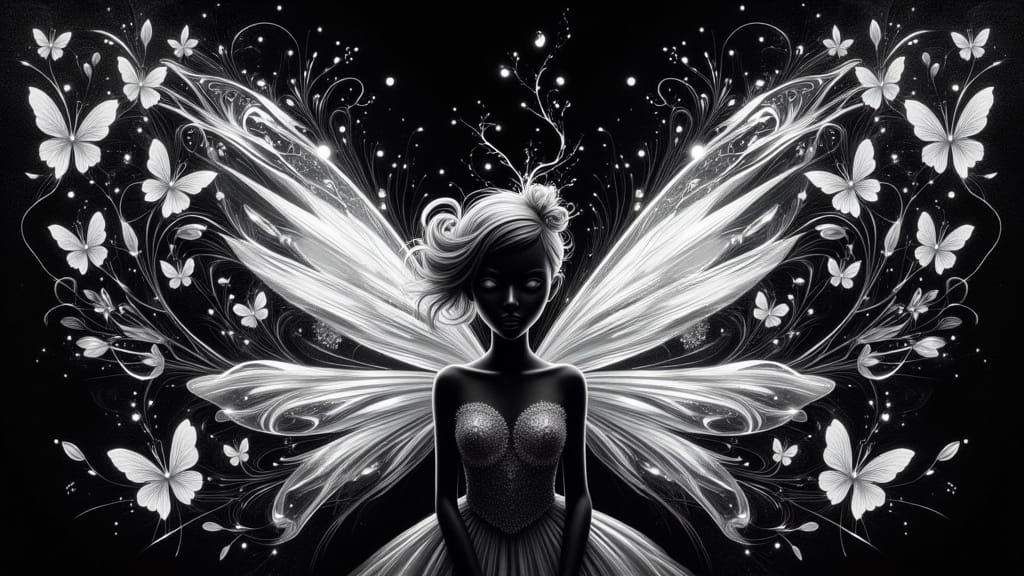Hyperrealistic Fairy with Intricately Detailed Wings in a Dr...