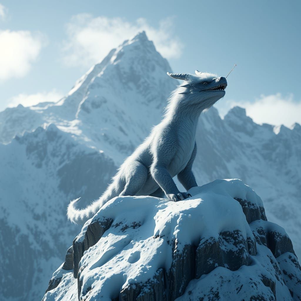 Cyberpunk Snow Dragon Concept Art