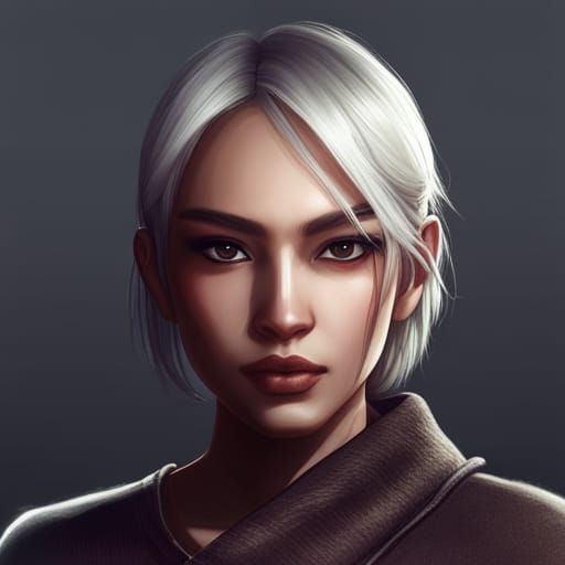 Asian Woman Portrait in Hyperdetailed Style