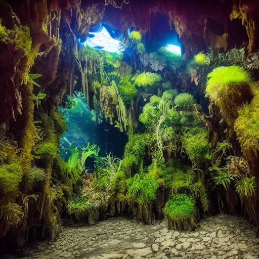 Enchanting Alien Cave Ecosystem
