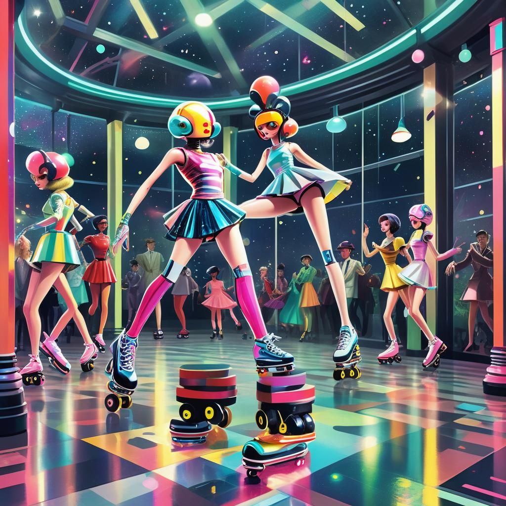 Futuristic Disco with Aliens and Robots