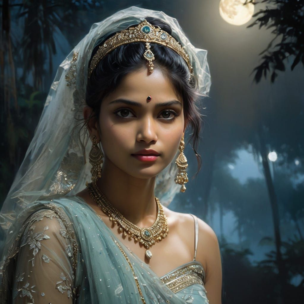 Moonlit Beauty in Elegant Tulle