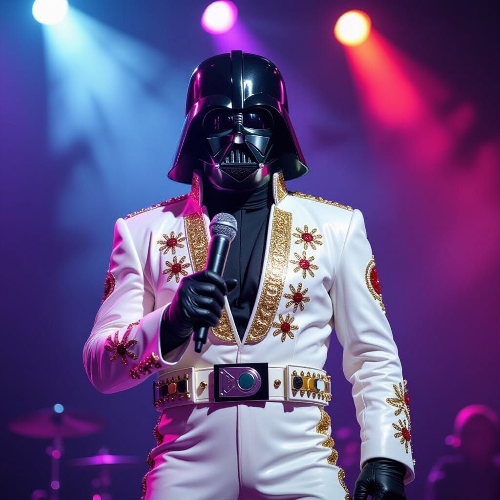 Darth Vader as Elvis Presley on Stage
