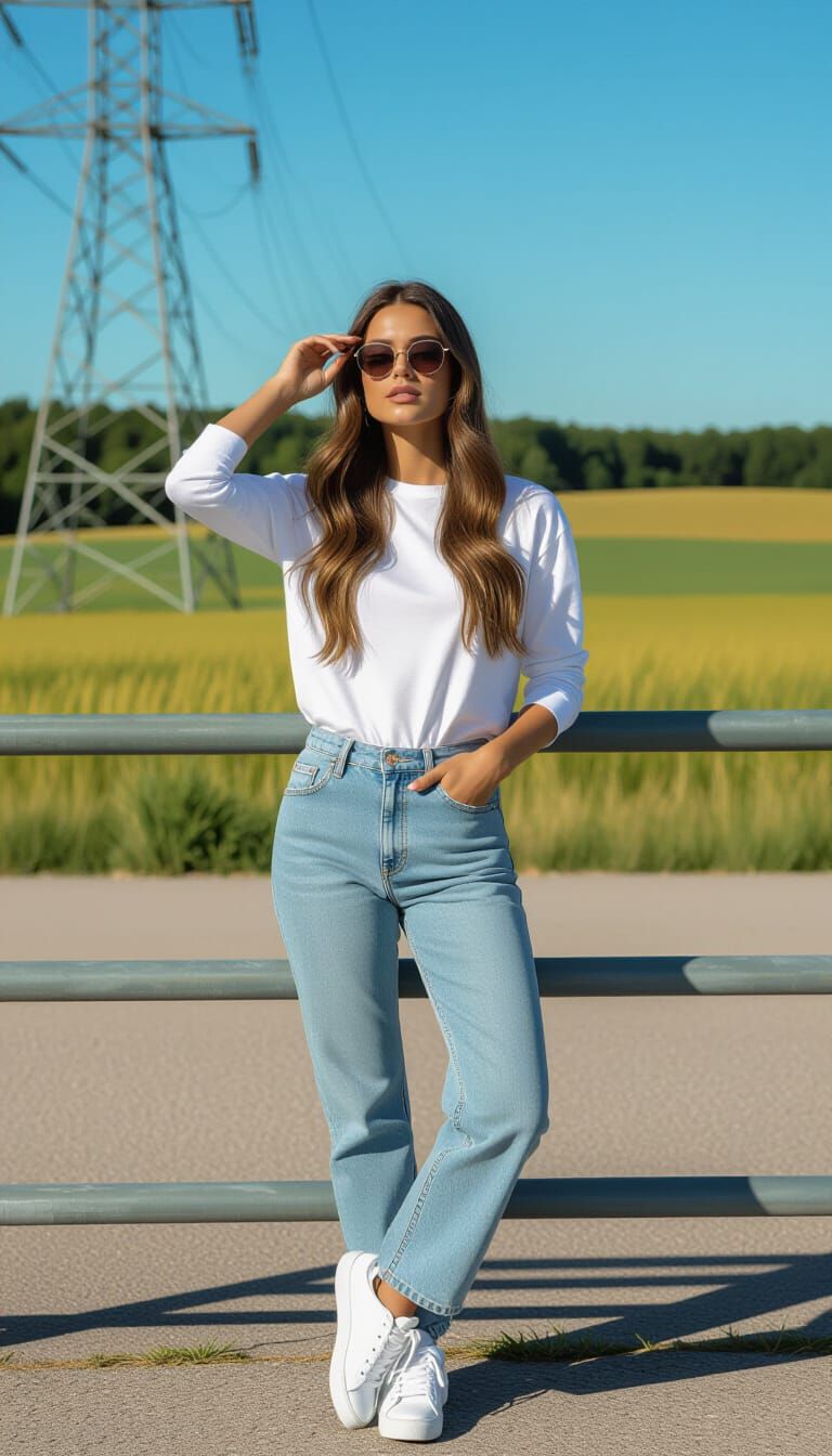 Candid Outdoor Portrait of a Person Posing by Railing