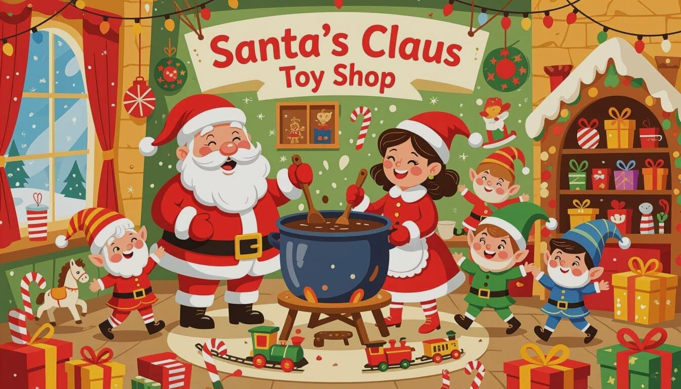 Santa's Toy Shop: A Playful Christmas Cartoon