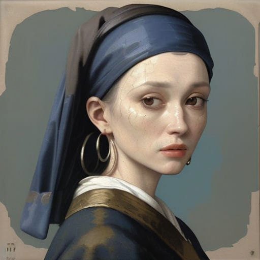 Girl with Pearl Earring Crying: Hyperrealistic Digital Art