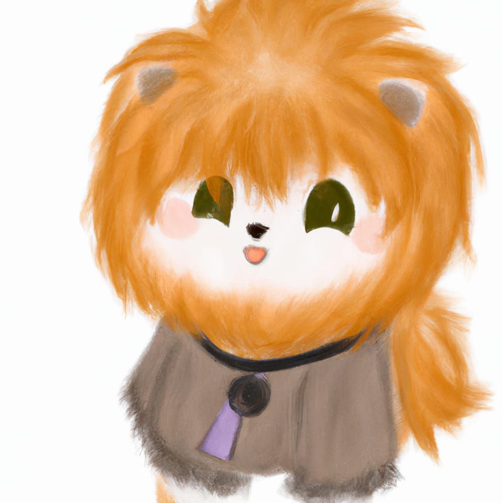 Fluffy Spitz Dog Moe Gijinka Character