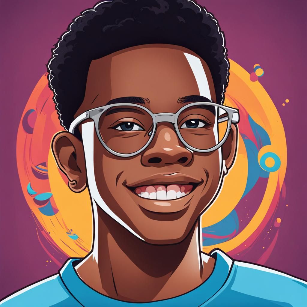 Cartoon Style AI Profile of a Confident Teen