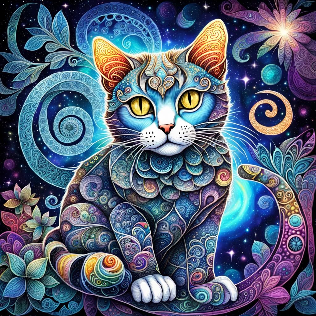 Cosmic Whispers of a Celestial Feline