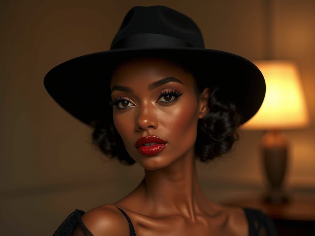 Timeless Hollywood Siren in Vintage Glamour