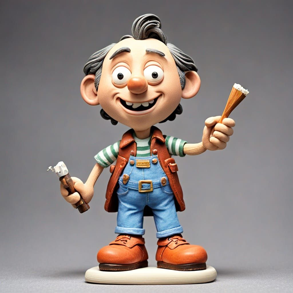 Whimsical Clay Figures in Nick Park Style
