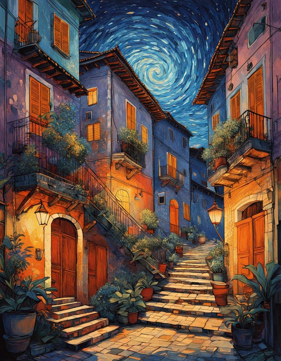 Surreal Embossed Art of Italy's Dreamy Pedestrian Way