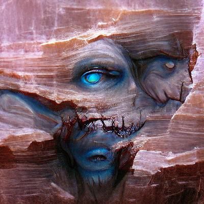 Sinister Blue Petrified Forest by Rutkowski
