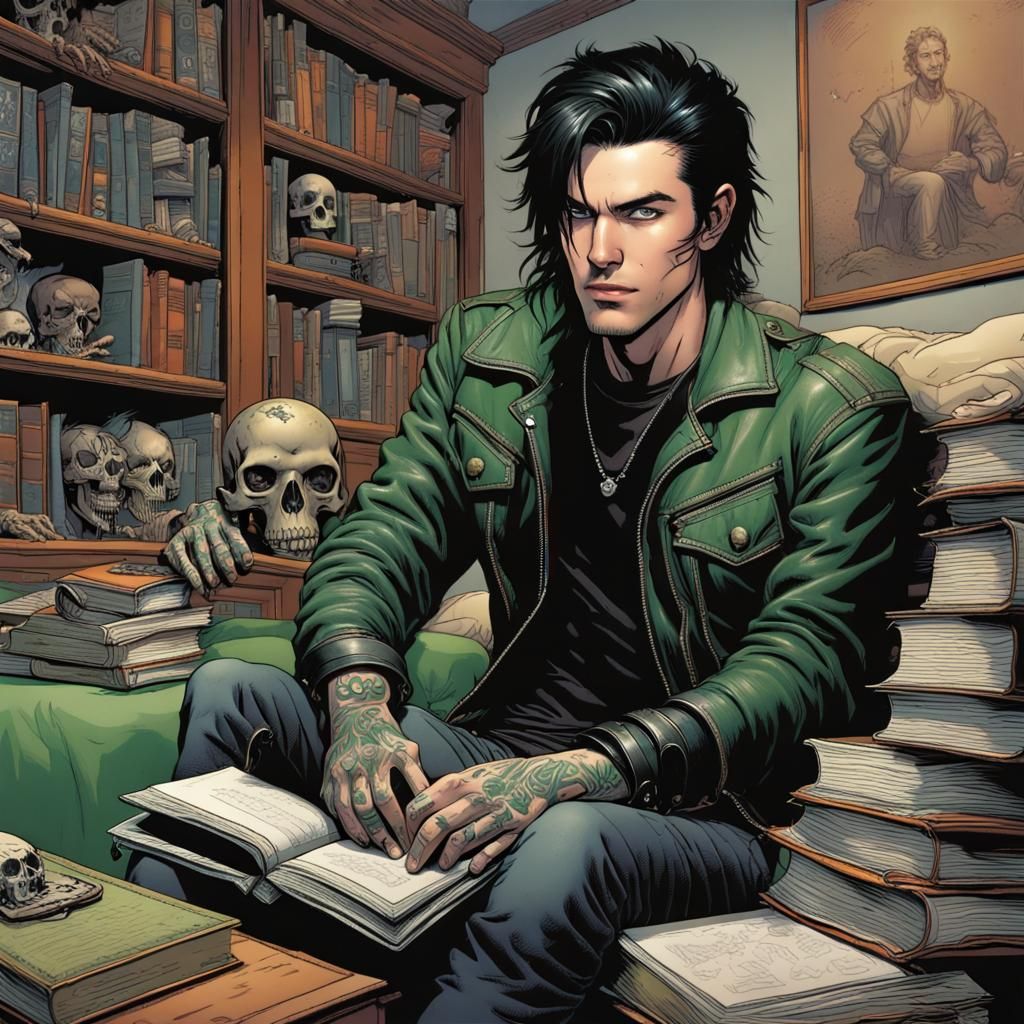 High Gothic Portrait in Comic Book Art Style