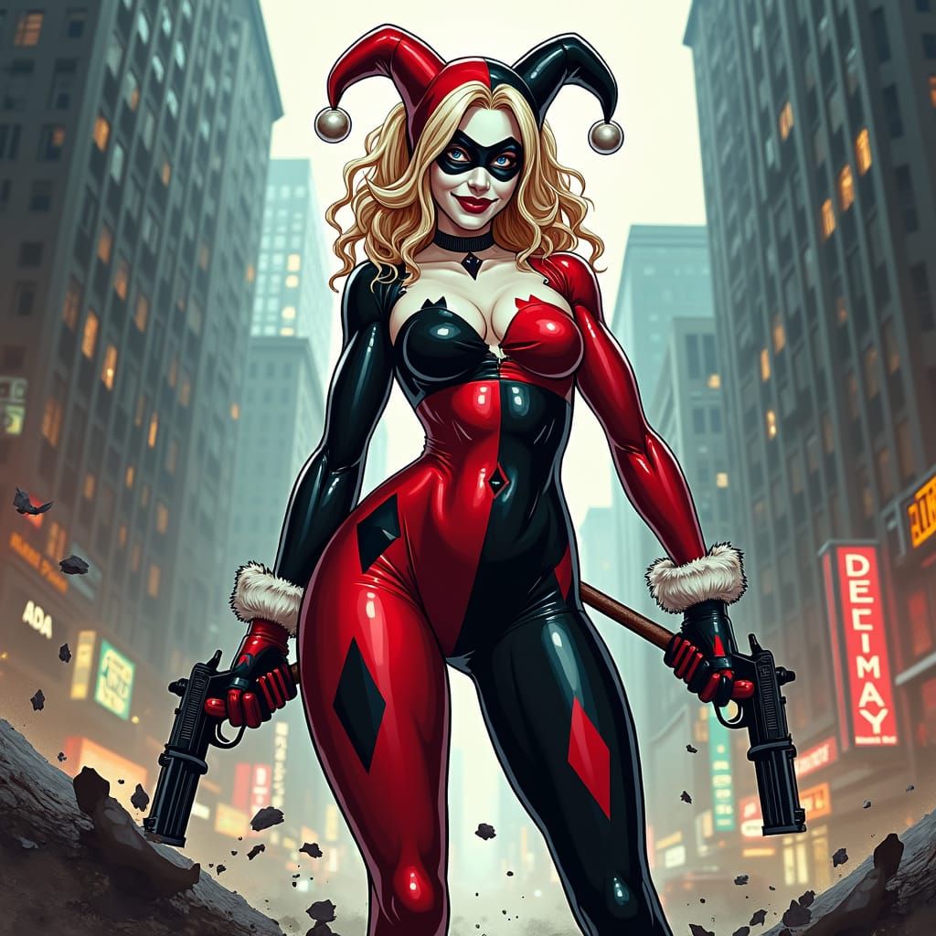 Harley Quinn in Gotham, Comic Book Art