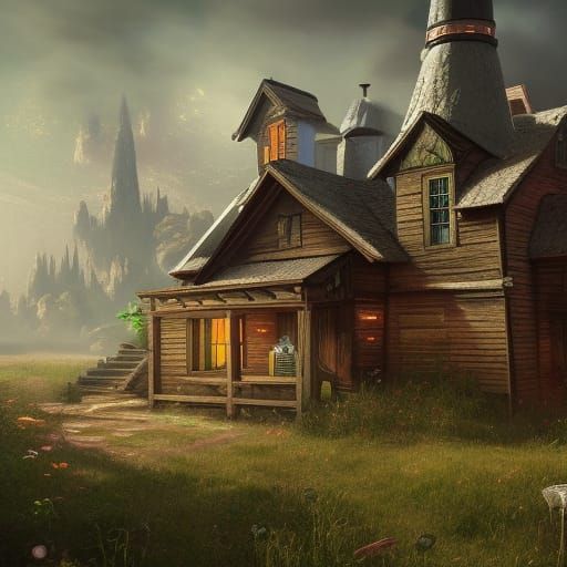 Farmhouse from Colour Out of Space: Detailed Matte Painting