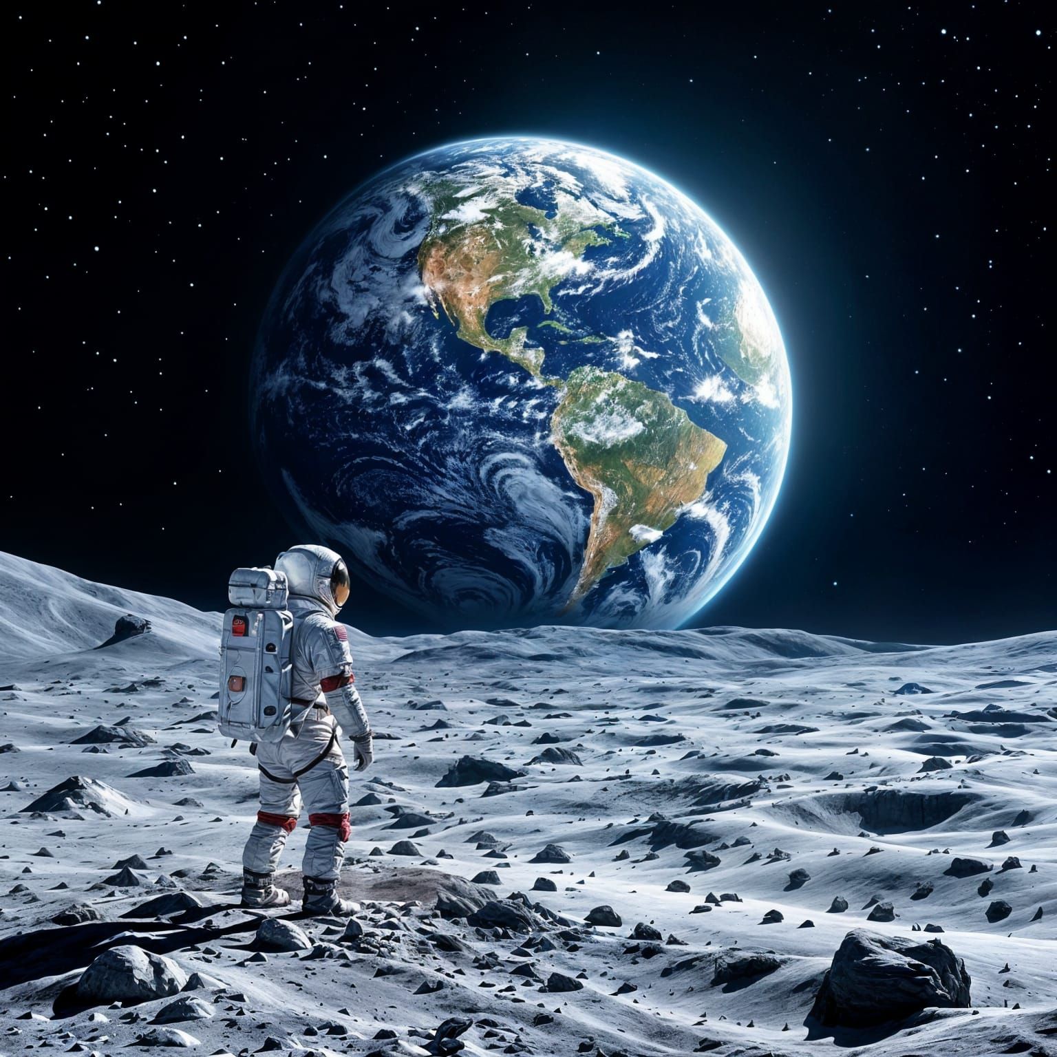Astronaut Contemplates Earth: Epic Cinematic Film Still