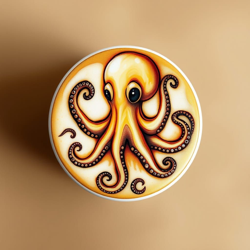 latte art octopus