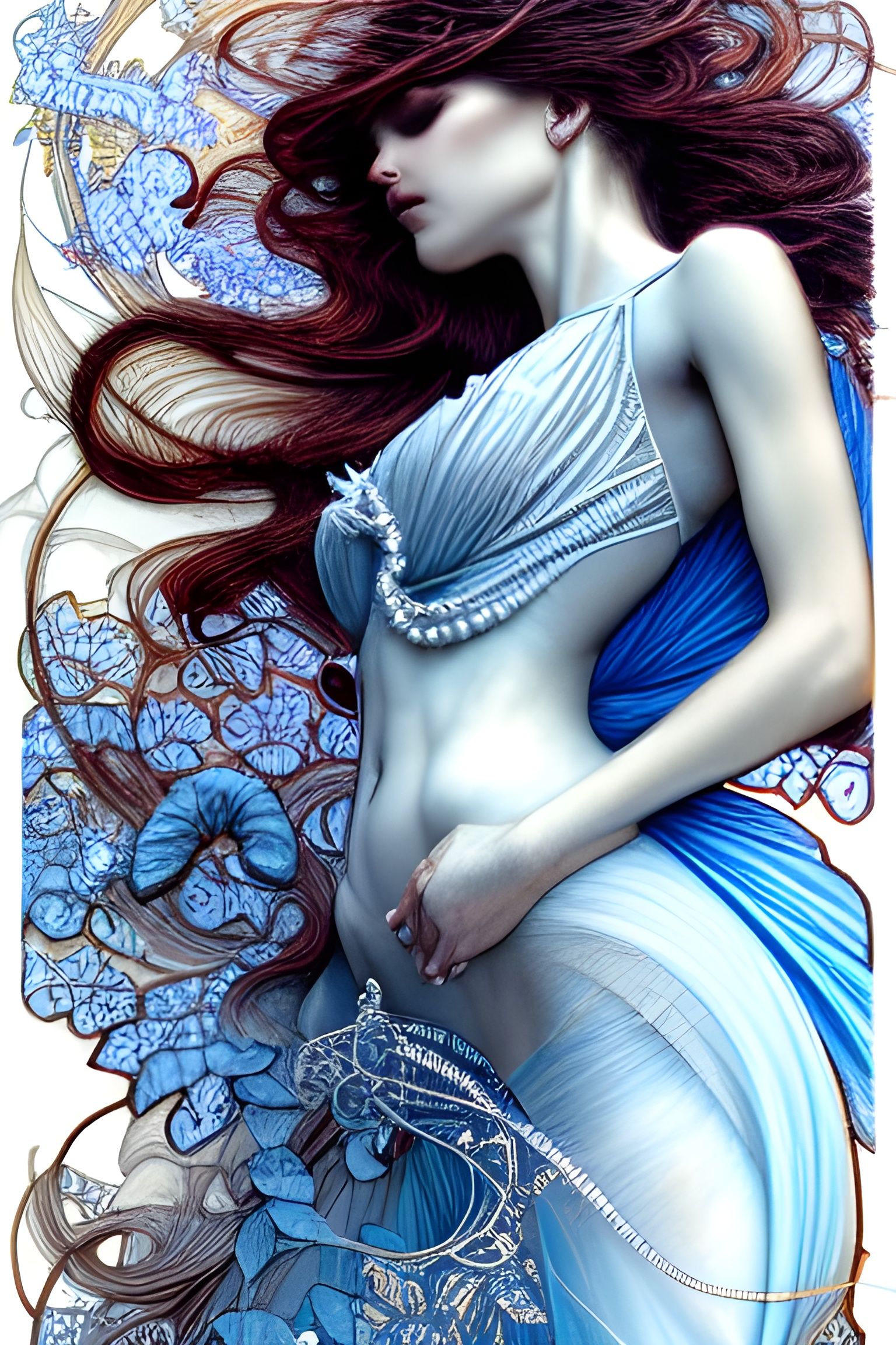 Intricate Light Blue Scenic Celebration